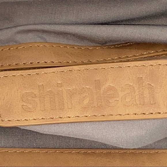 Leather Clutch Snake Skin Pattern Fold Over Large Brown/Tan - Picture 4 of 12